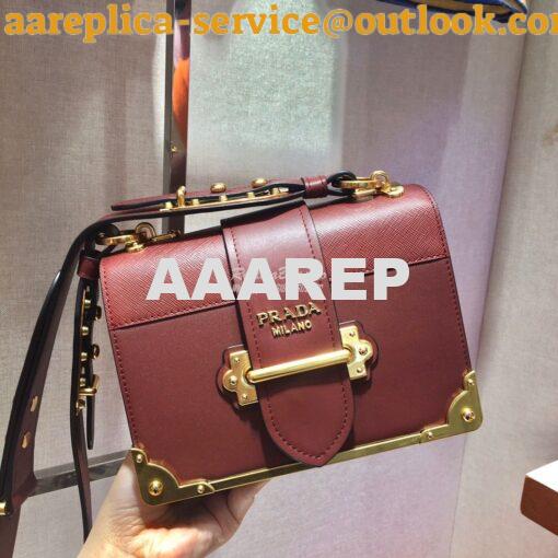 Replica Prada Cahier Leather Bag 1BD045 Tone Claret Red 2