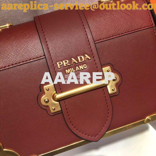 Replica Prada Cahier Leather Bag 1BD045 Tone Claret Red 5