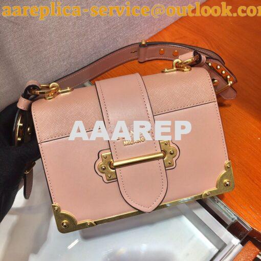 Replica Prada Cahier Leather Bag 1BD045 Tone Pink 3