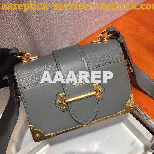 Replica Prada Cahier Leather Bag 1BD045 Tone Grey 3