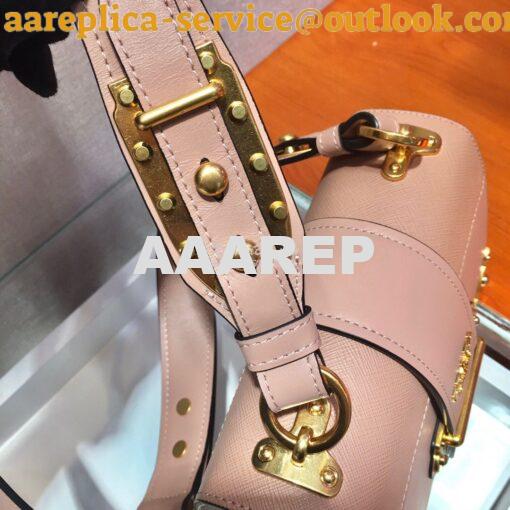 Replica Prada Cahier Leather Bag 1BD045 Tone Pink 5