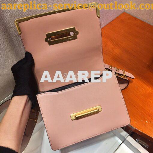 Replica Prada Cahier Leather Bag 1BD045 Tone Pink 6