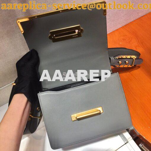 Replica Prada Cahier Leather Bag 1BD045 Tone Grey 7