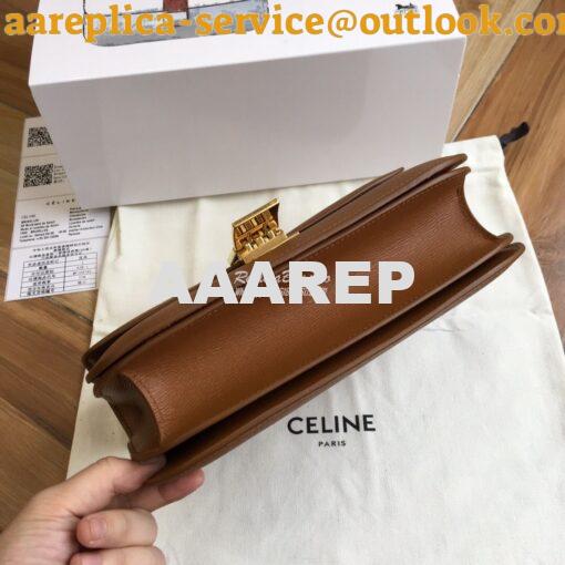 Replica Celine Classic Box Bag in Calfskin with Cork Effect Brown 6