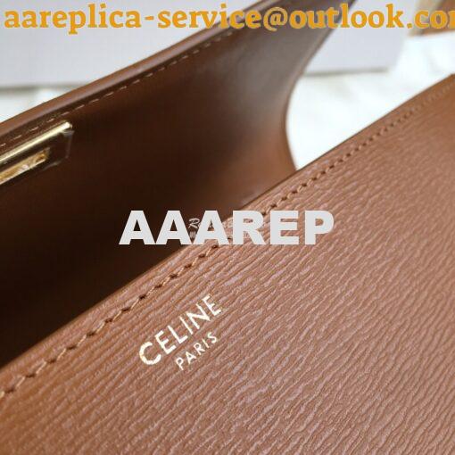 Replica Celine Classic Box Bag in Calfskin with Cork Effect Brown 7