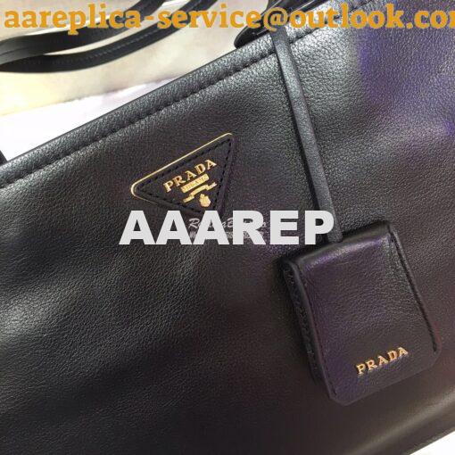 Replica Prada 20s Etiquette Leather Tote Bag 1bg122 Black 3