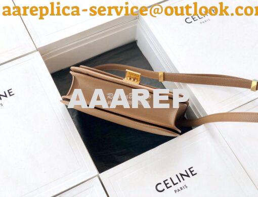 Replica Celine Classic Box Bag in Calfskin with Cork Effect Beige 5