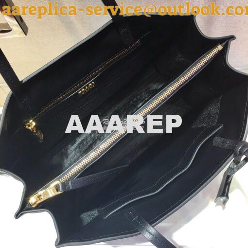 Replica Prada 20s Etiquette Leather Tote Bag 1bg122 Black 6