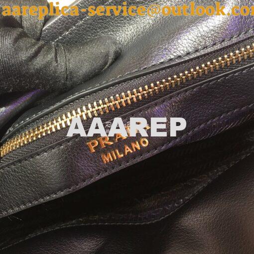 Replica Prada 20s Etiquette Leather Tote Bag 1bg122 Black 7