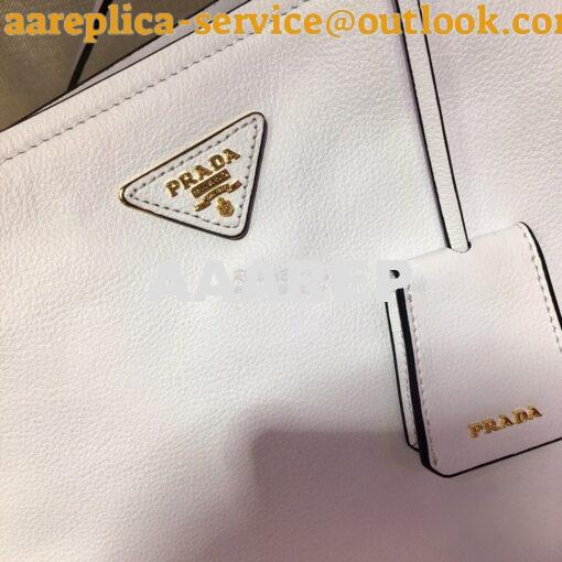 Replica Prada 20s Etiquette Leather Tote Bag 1bg122 White 4