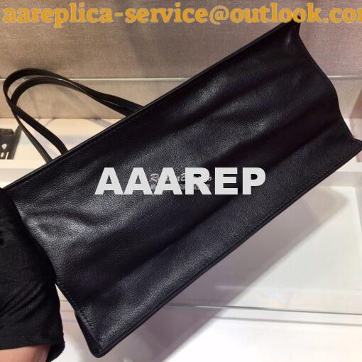 Replica Prada 20s Etiquette Leather Tote Bag 1bg122 Black 8
