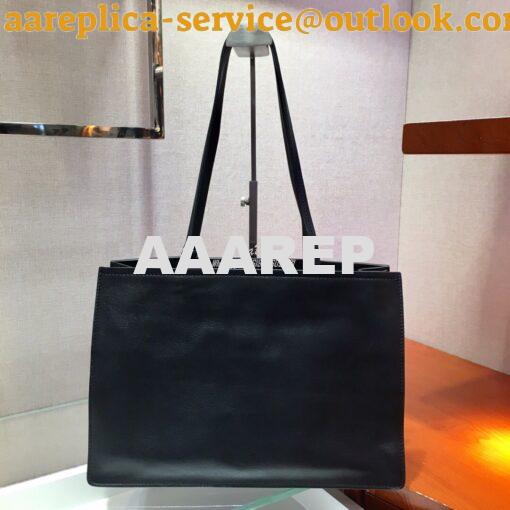 Replica Prada 20s Etiquette Leather Tote Bag 1bg122 Black 9