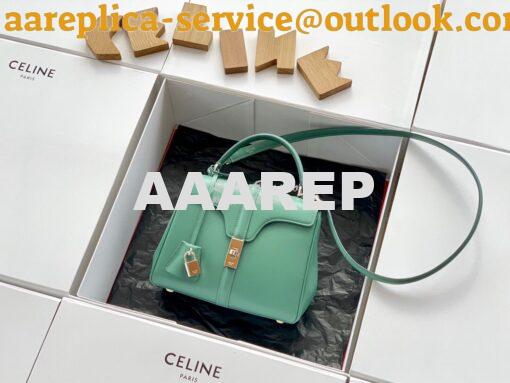 Replica Celine 16 Bag In Satinated Calfskin 187373 2 Sizes Celadon