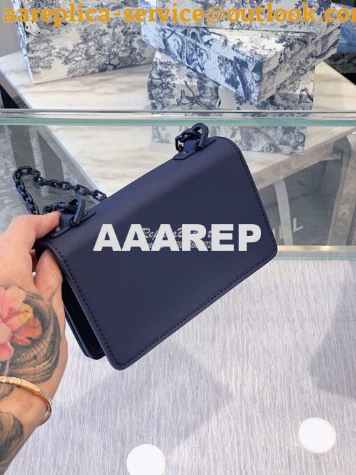 Replica Dior Mini J'adior Flap Bag In Ultra Matte Blue Calfskin 9