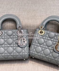 Replica Christian Dior Lady Dior Quilted in Lambskin Leather Bag Stone