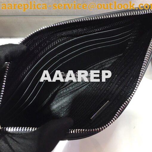 Replica Prada Saffiano Leather Pouch 2NH009 Black 7