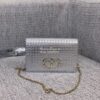 Replica Dior 30 Montaigne 2-in-1 Pouch in Metallic Silver Microcannage