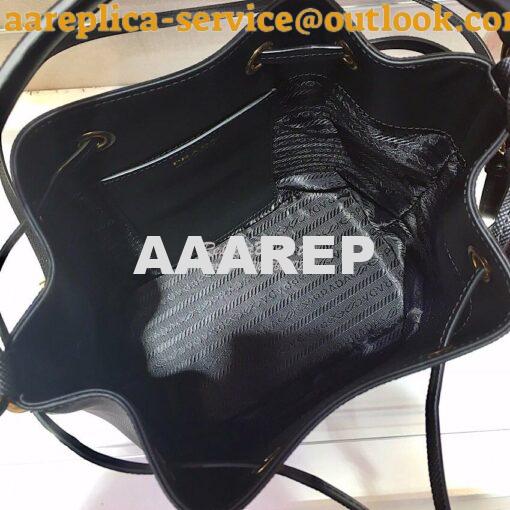 Replica Prada Saffiano Leather Bucket Bag 1BE032 Black 7