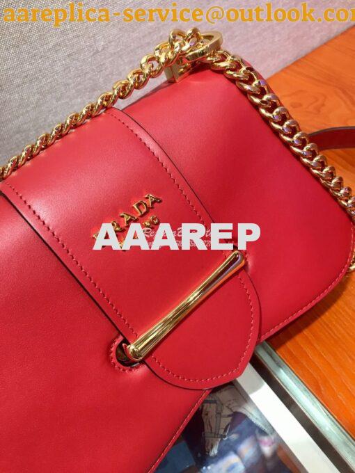 Replica Prada Sidonie Leather Shoulder Bag 1BD184 Red 3