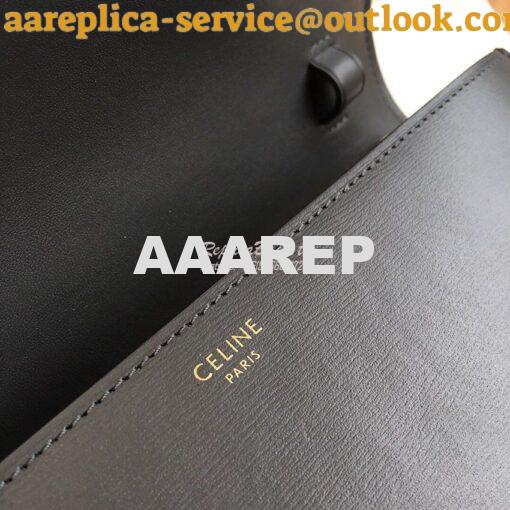 Replica Celine Classic Box Bag in Smooth Calfskin Dark Grey 6