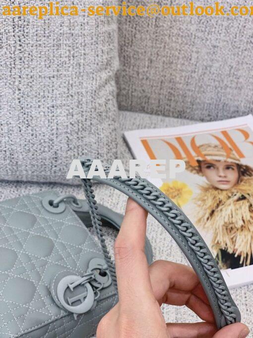 Replica Dior Mini Lady Dior Ultra-Matte Stone Grey Tote Bag 7