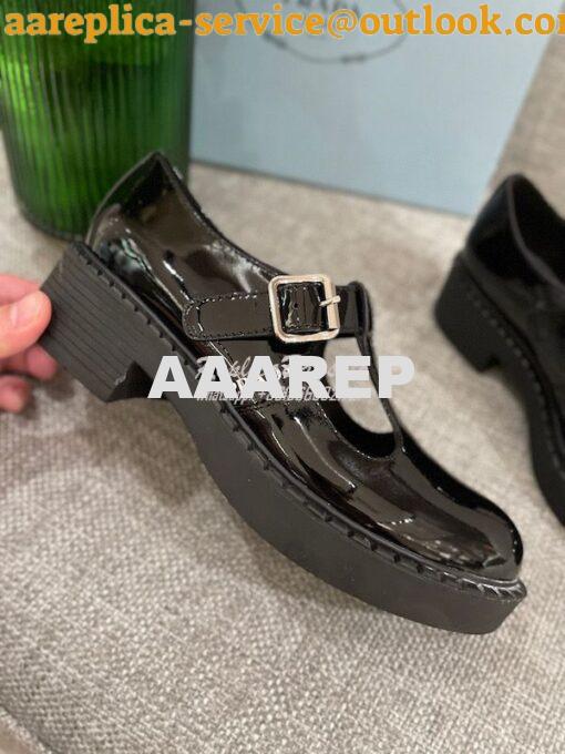 Replica Prada Patent-leather Mary Jane T-strap Shoes 1E834M 3