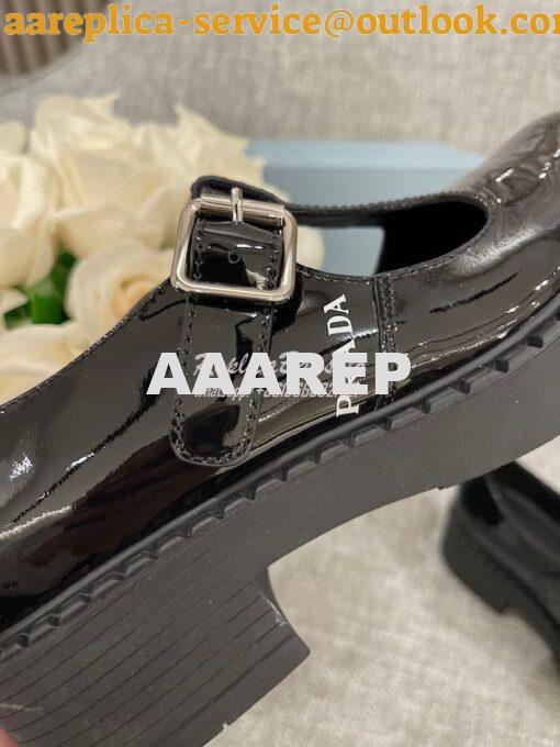 Replica Prada Patent-leather Mary Jane T-strap Shoes 1E834M 5