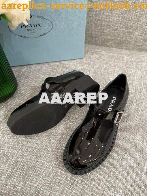 Replica Prada Patent-leather Mary Jane T-strap Shoes 1E834M 7
