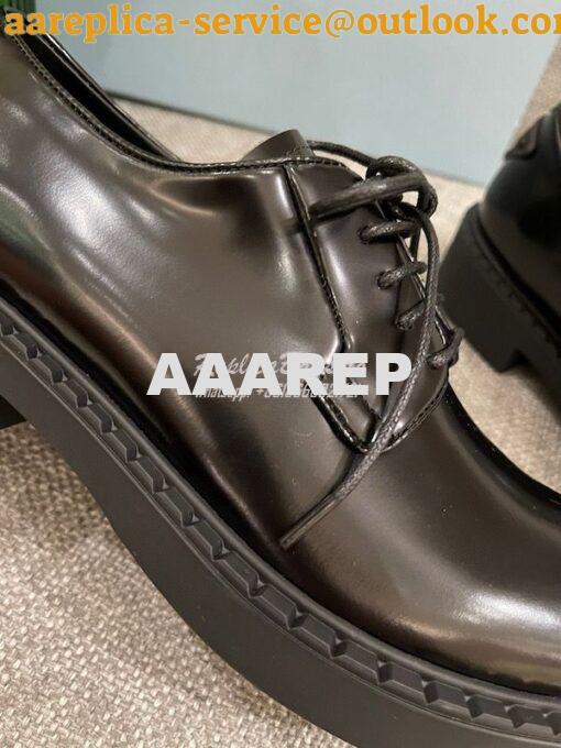 Replica Prada Brushed-leather Derby Shoes 1E877M 5