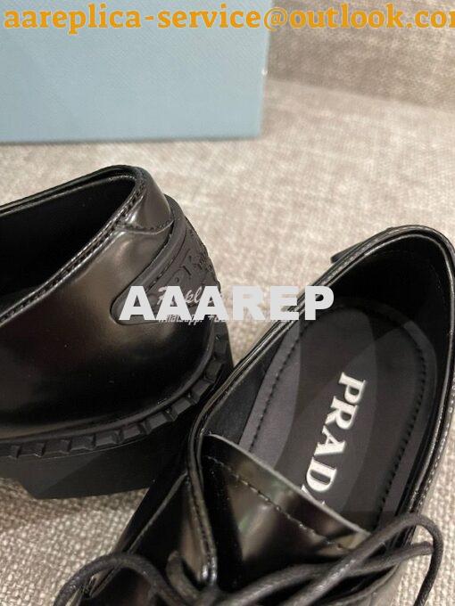 Replica Prada Brushed-leather Derby Shoes 1E877M 7