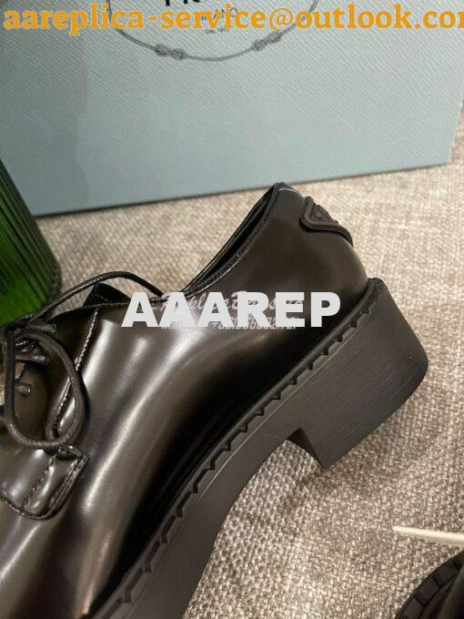 Replica Prada Brushed-leather Derby Shoes 1E877M 8