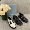Replica Prada Brushed-leather Mary Jane T-strap Shoes 1E834M