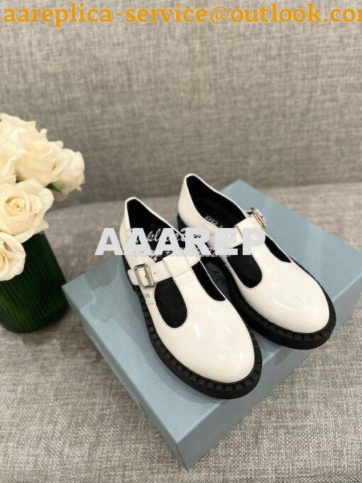 Replica Prada Brushed-leather Mary Jane T-strap Shoes 1E834M 9