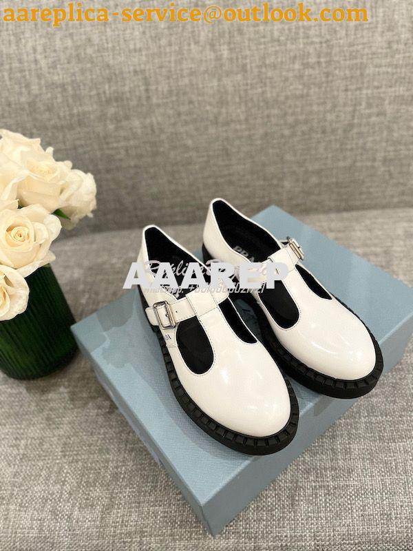 Replica Prada Brushed-leather Mary Jane T-strap Shoes 1E834M 9 Replica Prada Brushed-leather Mary Jane T-strap Shoes 1E834M 9