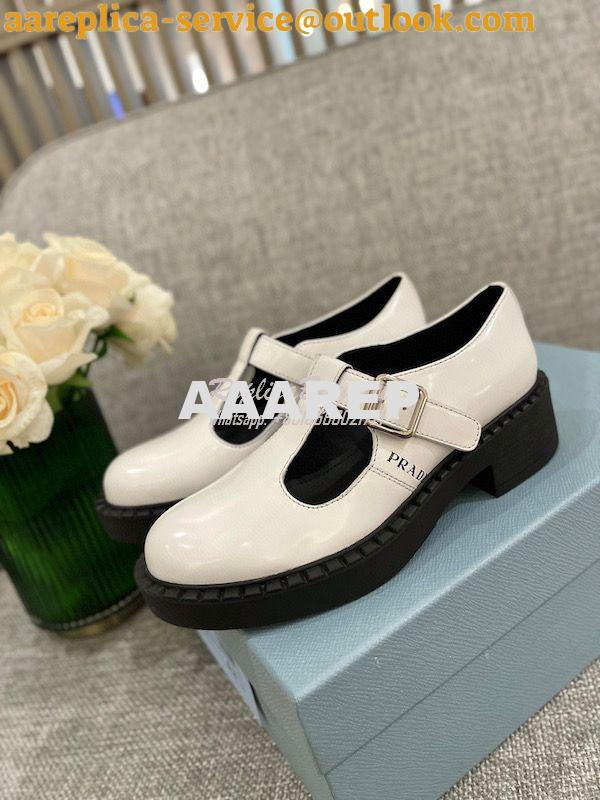 Replica Prada Brushed-leather Mary Jane T-strap Shoes 1E834M 11 Replica Prada Brushed-leather Mary Jane T-strap Shoes 1E834M 11