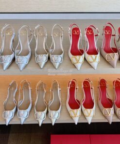 Replica Valentino VLogo Laminated Nappa Slingback Pump 40mm 80mm SW2S0 Replica Valentino VLogo Laminated Nappa Slingback Pump 40mm 80mm SW2S0