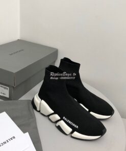 Replica Balenciaga Speed 2.0 Sneaker 617196 Black White