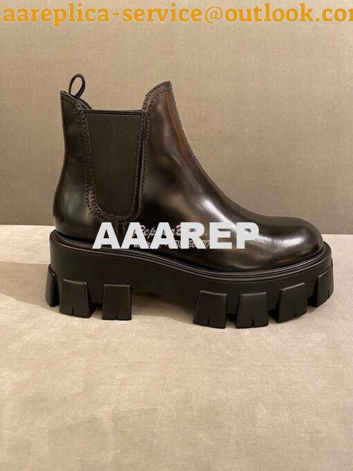 Replica Prada Monolith Brushed Leather Booties 1T725L