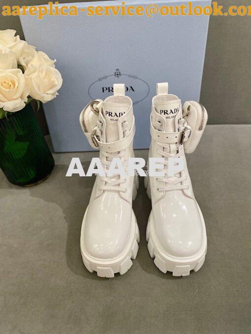 Replica Prada Brushed Rois Leather And Nylon Boots 1T255M White