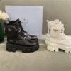 Replica Prada Brushed Rois Leather And Nylon Boots 1T255M White 10