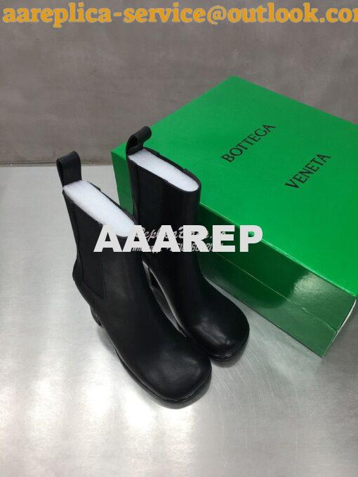 Replica Bottega Veneta BV Storm Leather Chelsea boots 677271 Black 4