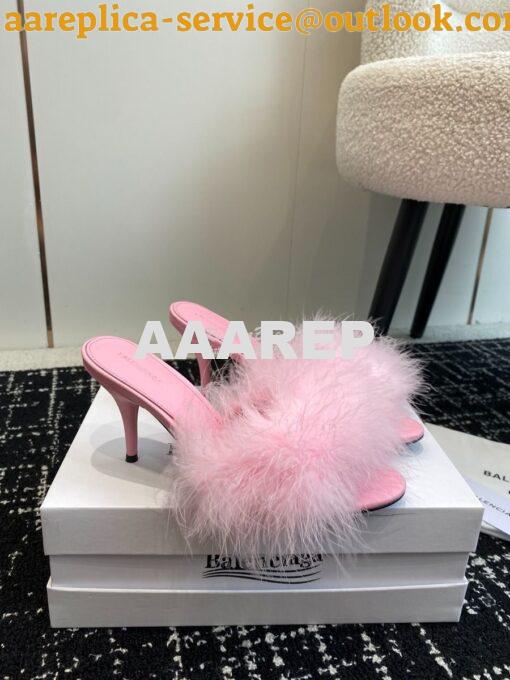 Replica Balenciaga Boudoir 70mm Sandal In Pink Feathers 787447 9