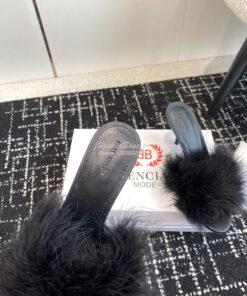 Replica Balenciaga Boudoir 70mm Sandal In Black Feathers 787447 2