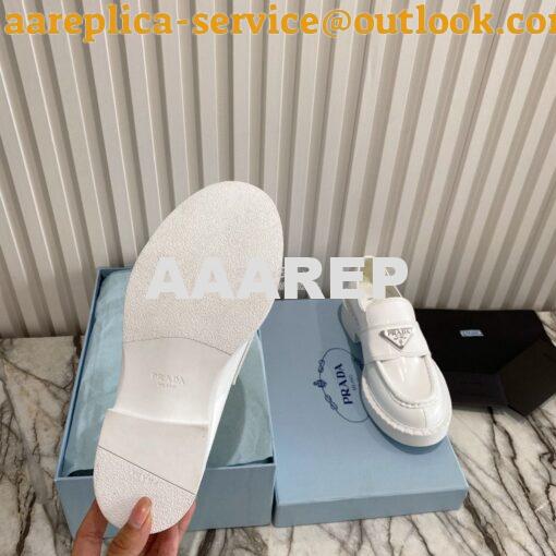 Replica Prada Brushed Leather Loafers 1D246M White 9