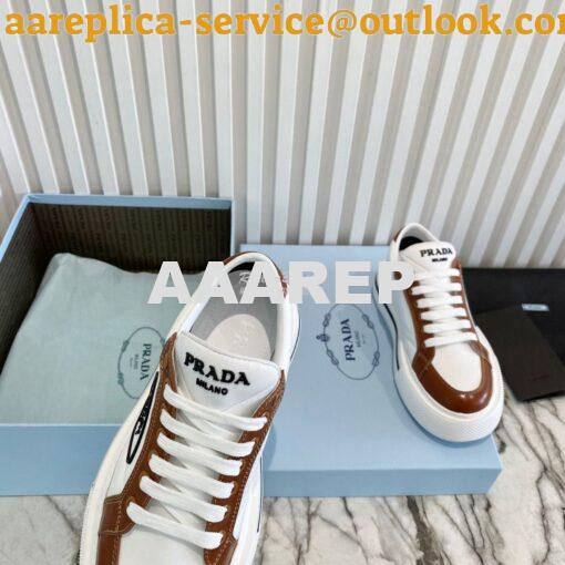 Replica Prada Macro Re-nylon And Brushed Leather Sneakers 1E661M White 6