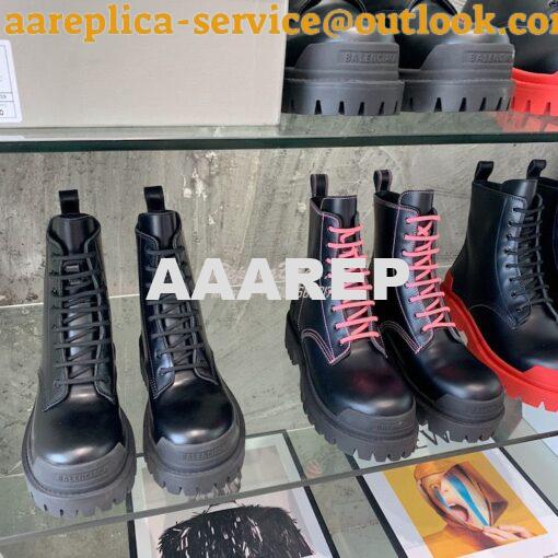 Replica Balenciaga Women's Strike 20mm Lace-up Boot In Black 590974