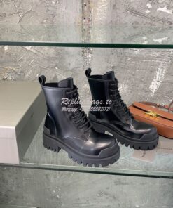 Replica Balenciaga Women's Strike 20mm Lace-up Boot In Black 590974 2