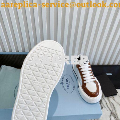 Replica Prada Macro Re-nylon And Brushed Leather Sneakers 1E661M White 9