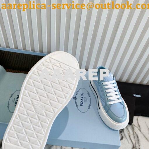 Replica Prada Macro Re-nylon And Brushed Leather Sneakers 1E661M Blue 9
