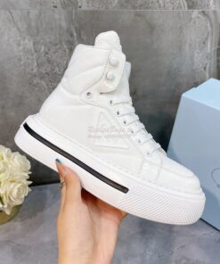 Replica Prada Macro Re-Nylon and brushed leather high-top sneakers 1T6 Replica Prada Macro Re-Nylon and brushed leather high-top sneakers 1T6